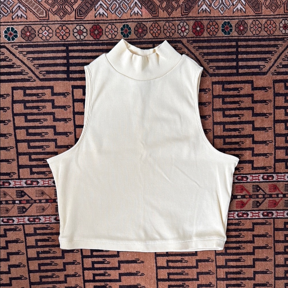 Sleeveless Yellow Mock Neck Top